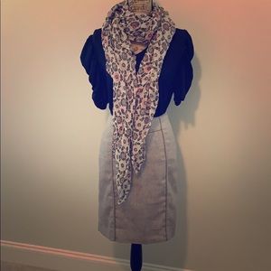 Pink, black and gray floral scarf